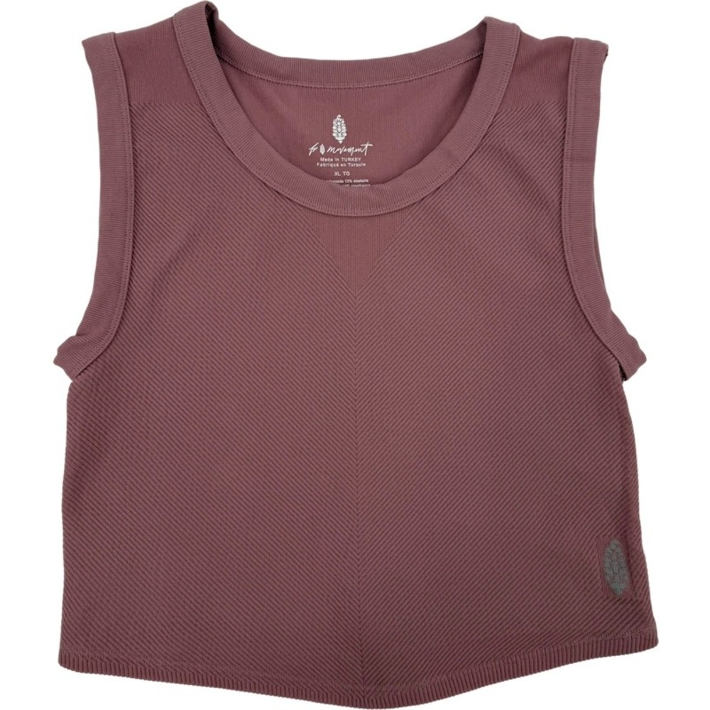 FREE PEOPLE MOVEMENT XL Free Throw Muscle‎ Tank Crop Top Pink Ribbed Activewear - Picture 10 of 11